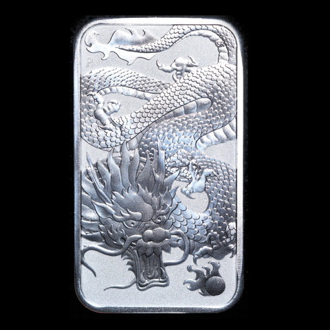 Perth Mint Dragon 2022 1oz 99.9% Silver Individual Rectangular Bullion Coin