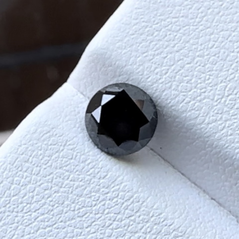 1.38ct Natural Black Diamond | 6.5 MM SIZE | Fancy Jet Black