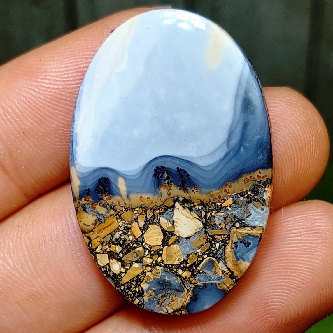 レーニン像 49.35 CT Rare Picture Jasper-Natural Rocky Terrain & Sky
