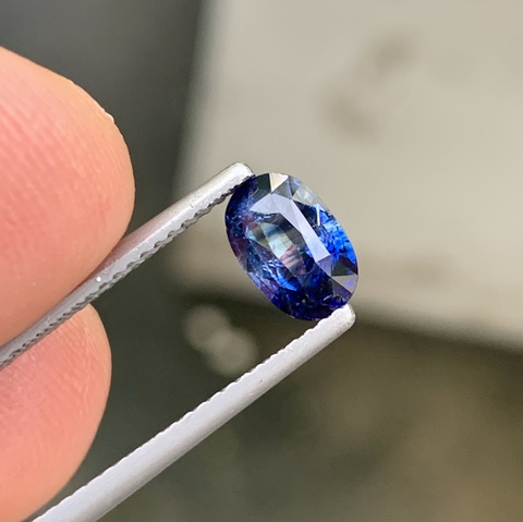 Certified 1.70 Carats Unheated Blue Sapphire