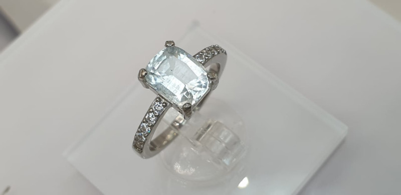 Natural blue Aquamarine p925 SILVER AMAZING RING JI123