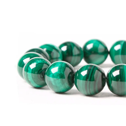 10mm 201.30ct natural green Malachite Run beats stretchable bracelet