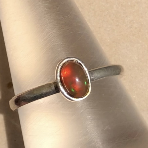 7.90 Ct Natural Opal Sterling Silver Ring | Top Quality | Beautiful Colors