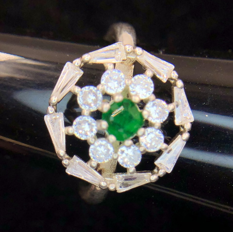 23.00 CT Naturl Emerald ’ Ring 925 Sterling Silve With Amazing Design