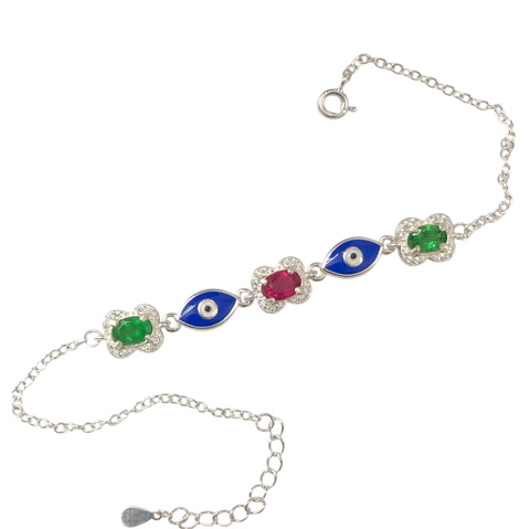 25Ct Natural Tsavorite, Umbalite Garnet Bracelet - Unique Design
