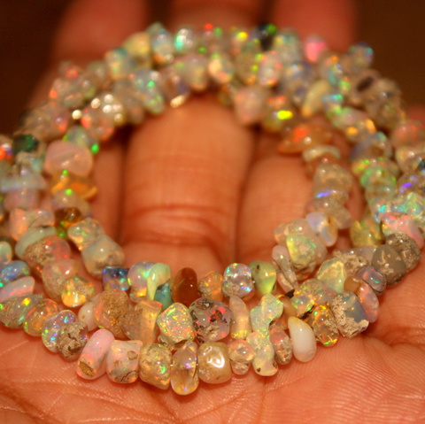 55 carat Natural Ethiopian Fire opal Polished Uncut Necklace 32