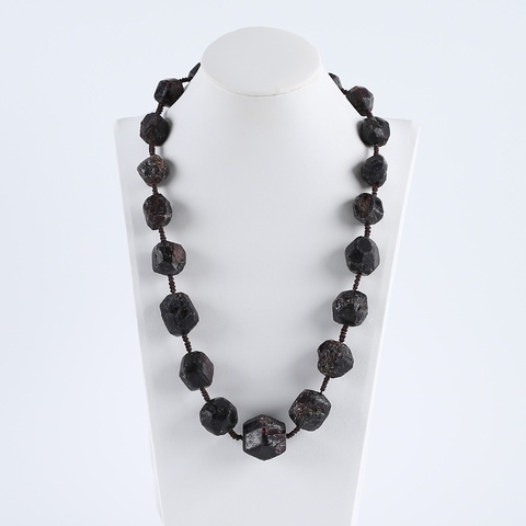 1 Strand 21 Inch Nugget Natural Garnet Handmade Necklace, Best Jewelry Gift