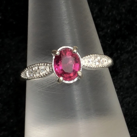 10 Ct Natural Rubellite Ring – Vivid Pink-Red Gemstone, 925 Sterling Silver