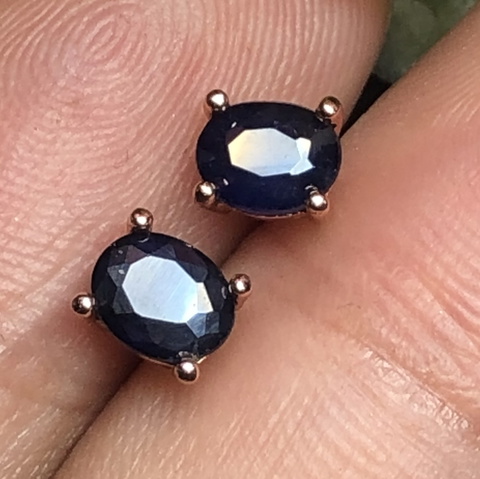 Natural Ceylon Sapphire Royal Blue Color 5.06 Carat Stud Earring