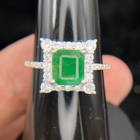 11.25 CT Naturl Swat Emerald ’ Ring 925 Sterling Silve With Amazing Design