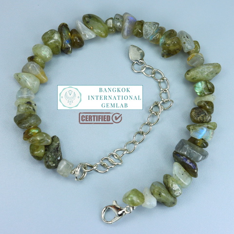 BIGL CERTIFIED HANDCRAFT BRACELET WITH NATURAL LABRADORITE BRAZIL MINE