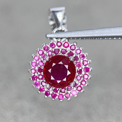 Natural Red Ruby Pendant