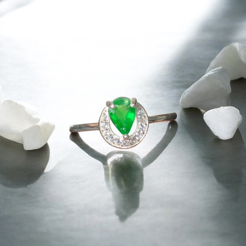 7.55ct Tsavorite Natural Ring - 925 Sterling Silver - Perfect Gift-Top Tier
