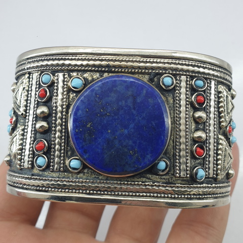 Natural Lapis Lazuli quality of bangle Stainless steel weight 48.70 g