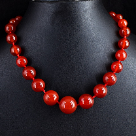 Genuine 381.00 Cts Onyx Beads Necklace 54-H243