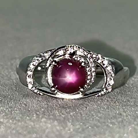 Natural Star Red Ruby Ring
