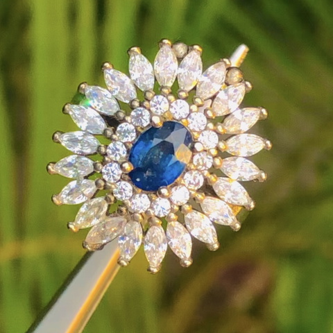 High Quality Natural Vivid Blue Sapphire Ring With 925 Sterling Silver