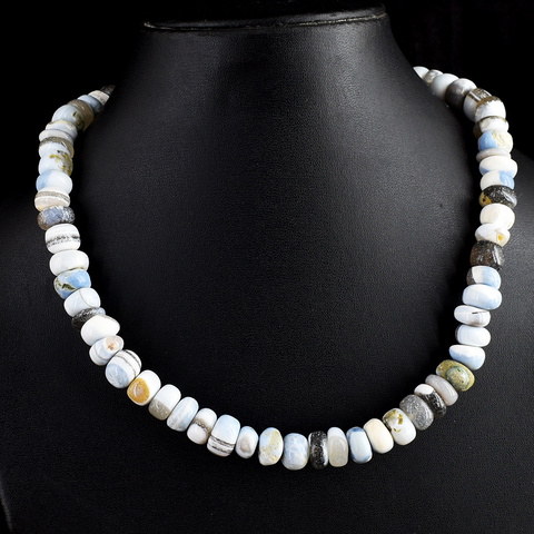 Genuine 419.00 Cts Blue Opal Beads Necklace 37-H244