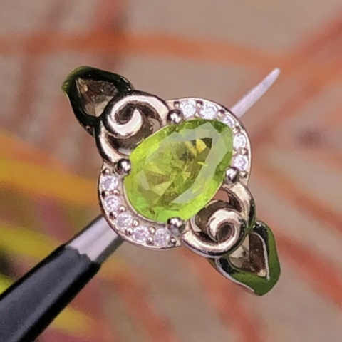 High Quality Natural Peridot Ring With 925 Sterling Silver
