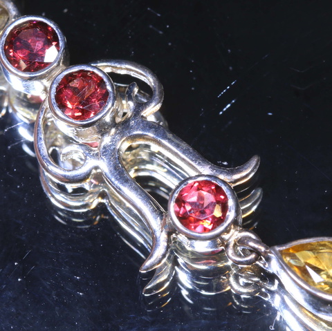 28Cts-Garnet-Citrine Silver Pendant TBJ-624 truebluejewelry