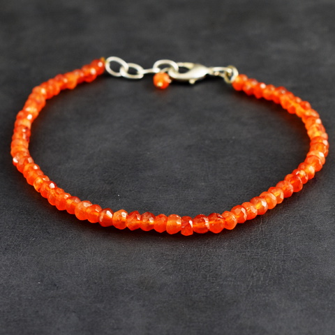 Genuine 39.00 Cts Onyx Faceted Beads Bracelet 2-H245