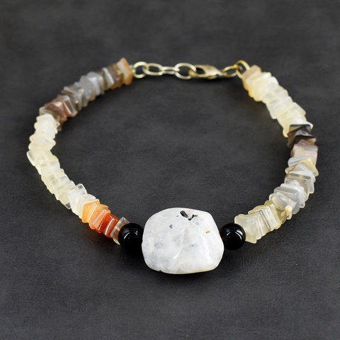 Genuine 110.00 Cts Multistone Beads Bracelet 14-H245
