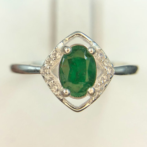 6.75 CT Naturl Emerald ’ Ring 925 Sterling Silve With Amazing Design