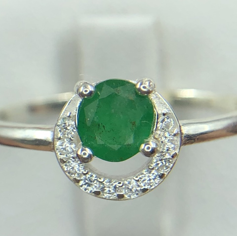 7.30 CT Naturl Emerald ’ Ring 925 Sterling Silve With Amazing Design