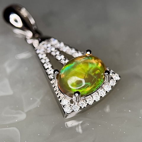 Natural Fire Opal Silver 925 Pendant