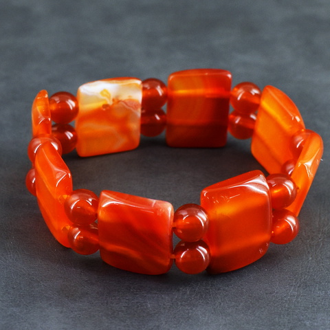 Genuine 157.00 Cts Onyx Beads Stretchable Bracelet 16-H245