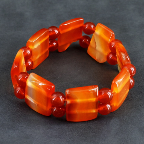 Genuine 160.00 Cts Onyx Beads Stretchable Bracelet 21-H245