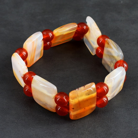Genuine 150.00 Cts Onyx Beads Stretchable Bracelet 25-H245