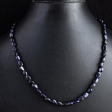 Genuine 107.00 Cts Iolite Beads Necklace 32-H245