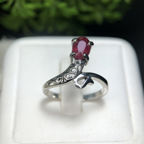 Stunning Design GF Ruby Ring Sterling Silver 925.