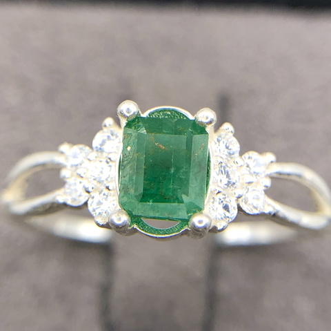 6.85 CT Naturl Swat Emerald ’ Ring 925 Sterling Silve With Amazing Design