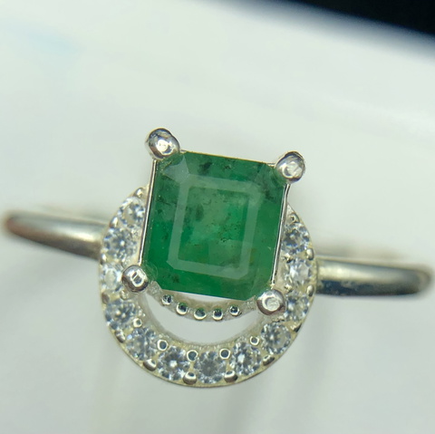 7.45 CT Naturl Swat Emerald ’ Ring 925 Sterling Silve With Amazing Design
