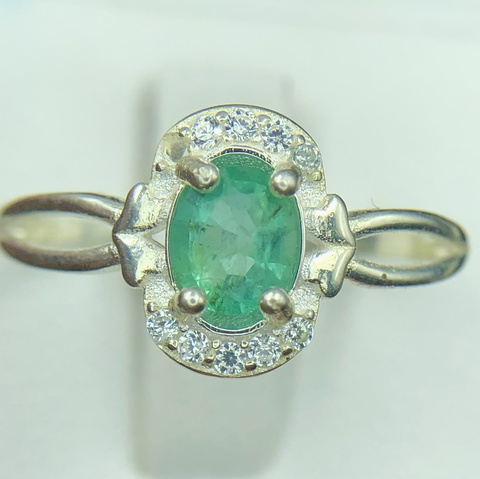 7.15 CT Naturl Emerald ’ Ring 925 Sterling Silve With Amazing Design