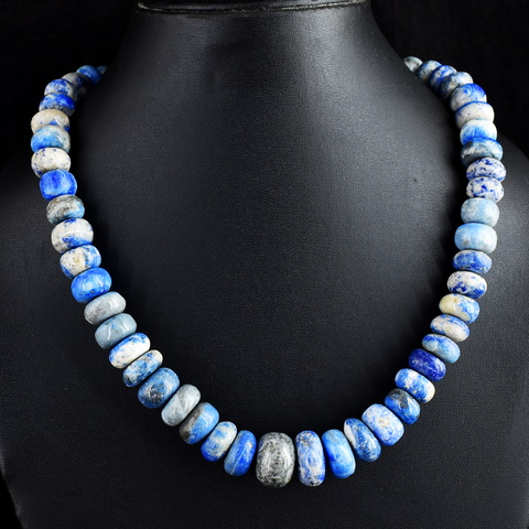 Genuine 776.00 Cts Lapis Lazuli Beads Necklace 46-H245