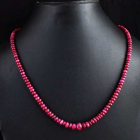 Genuine 183.00 Cts Onyx Beads Necklace 44-H245