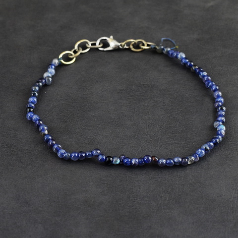 Genuine 16.00 Cts Iolite Beads Bracelet 18-H246