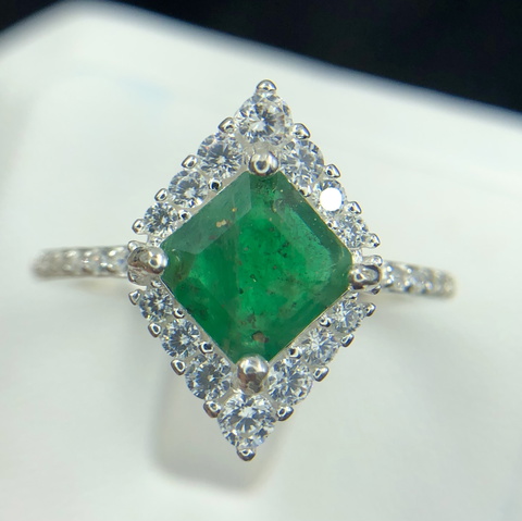 14.55CT Naturl Swat Emerald ’ Ring 925 Sterling Silve With Amazing Design