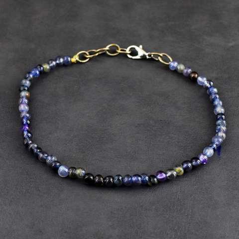 Genuine 29.00 Cts Iolite Beads Bracelet 22-H246