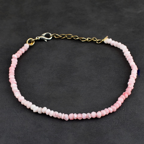 Genuine 26.00 Cts Rose Quartz faceted Beads Bracelet 25-H246