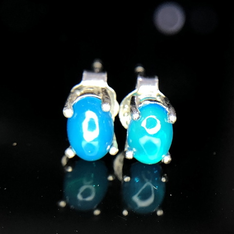 PPRESTIGIOUS 4.65 CT 0CEAN BLUE COLOR OPALEARRING STUD IN 925 SILVER