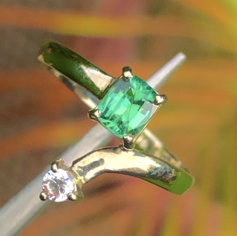 High Quality Natural Tourmaline Ring With 925 Sterling Silver
