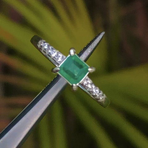 High Quality Natural Emerald Ring With 925 Sterling Silver