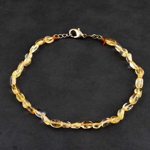 Genuine 24.00 Cts Citrine Beads Bracelet 20-H247