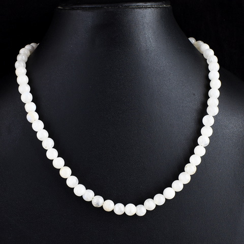 Genuine 198.00 Cts Blue Flash Moonstone Beads Necklace 22-H247