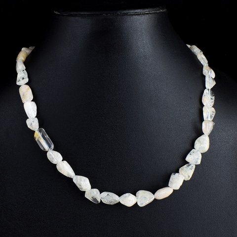 Genuine 157.00 Cts Aquamarine Beads Necklace 27-H247