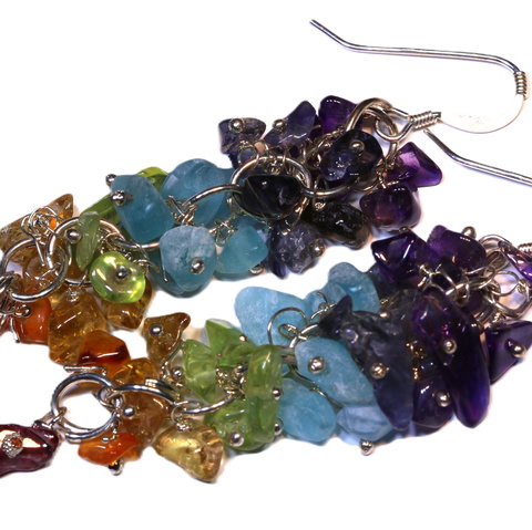45cts Multi-Stone Earrings Grape design Adj-160 Simplyjewelery